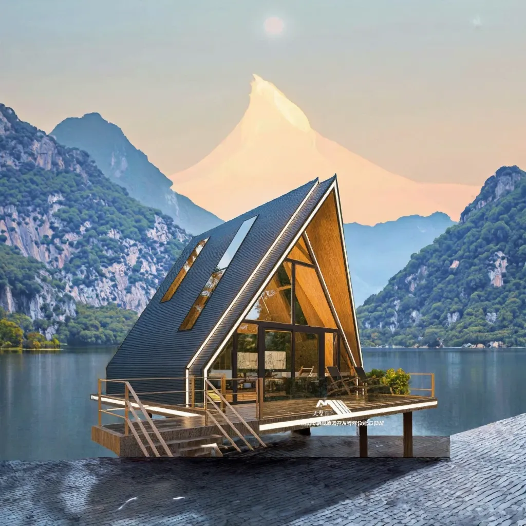 Waterproof Modern A-Frame Aluminum Prefab House Bedroom Bathroom Quick Assembly Mobile Glamping Cabin Villa Resort Hotel Use