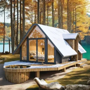 Streamlined Minimalist Aluminum Prefab Cabin Modular Design Waterproof Fast Construction for Contemporary Retreat Holiday House