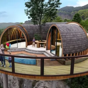 Modern Aluminum Waterproof Cabin-Unique Design Prefab Villa with Sandwich Panel Steel Frame Quick Installation for Holiday Park
