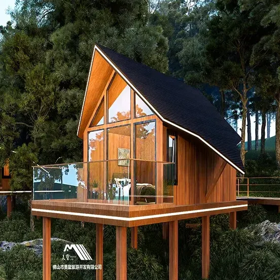 Modular Prefab Aluminum Light Steel Waterproof House Mobile Holiday Villa Quick Build Hotel Cabin for Resort