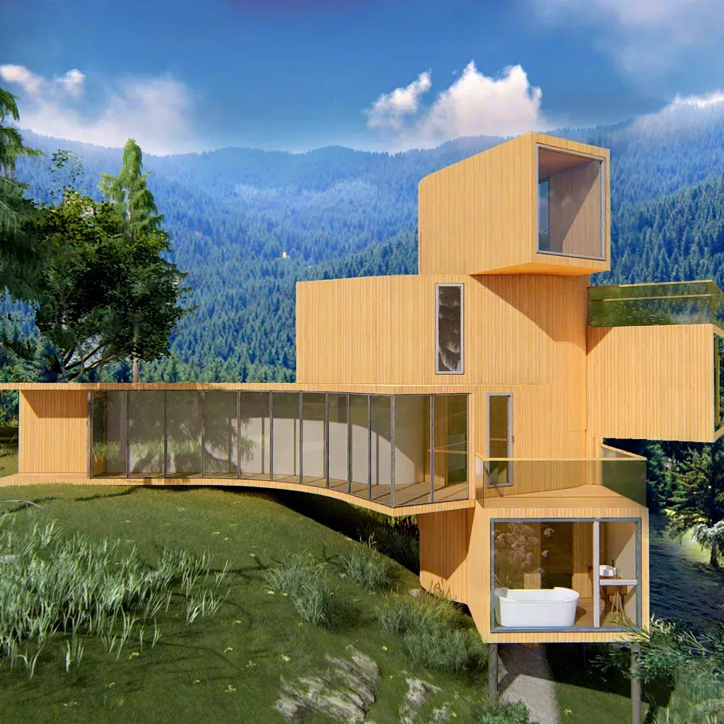 New Design Prefabricated Aluminum 2-bedroom Villa Waterproof Easy Installation Modern Portable Hotel Use Building Cabin