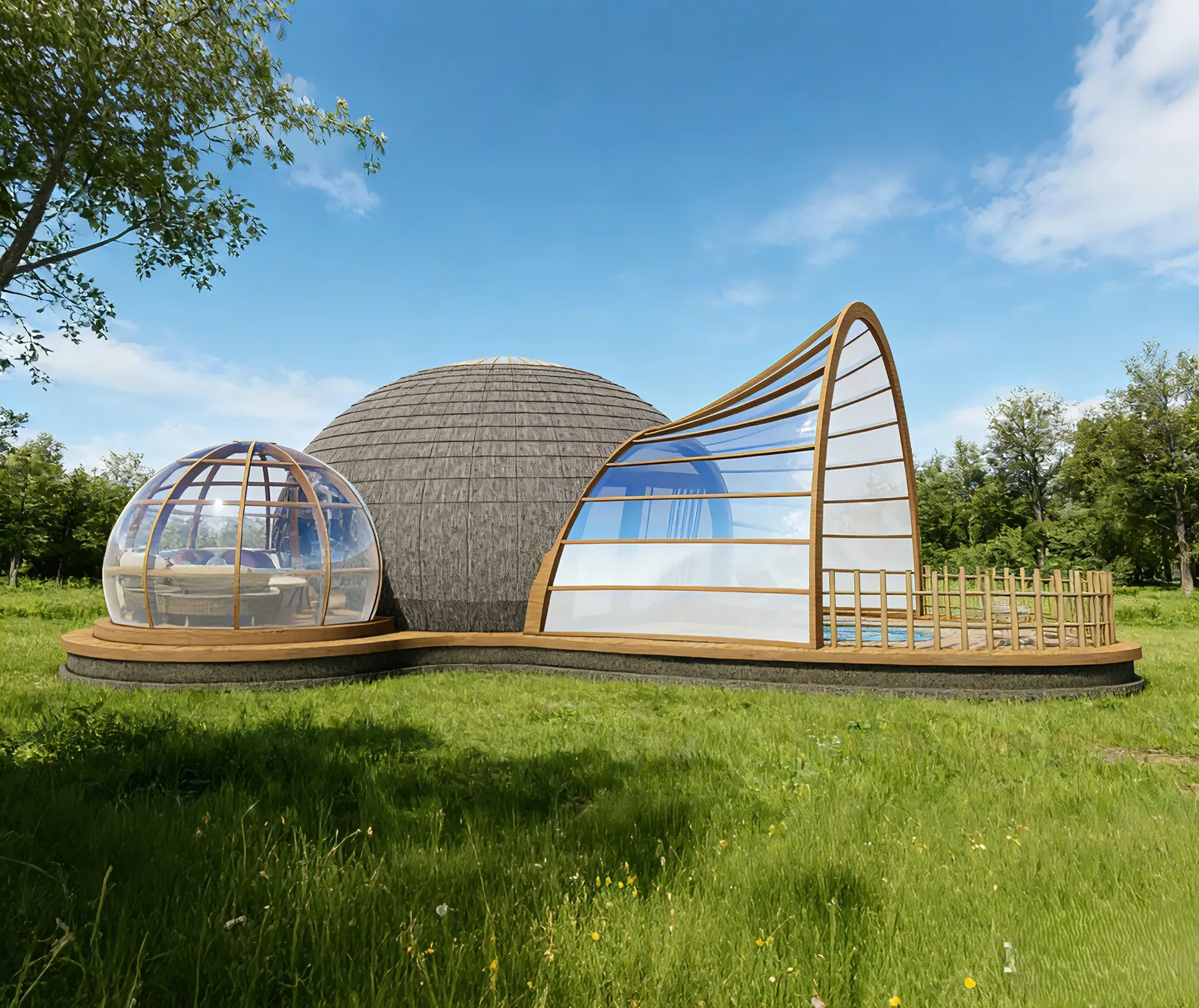 Modern Waterproof Aluminum Galvanized Light Steel Stud Prefabricated Holiday House Villas Luxury Amenities Eco-Friendly Design
