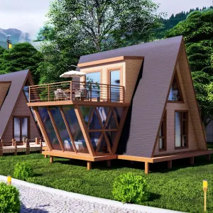 Modern Two Bedroom One Living Room Triangular Aluminum Mobile Container House Waterproof Fire Resistant Small Villa House