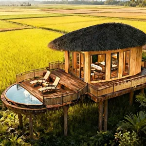Modular Movable Aluminum Tree House One Room Bathroom 50-70 Year Life Span Waterproof Easy-Dismantle Structure Scenic View Deck