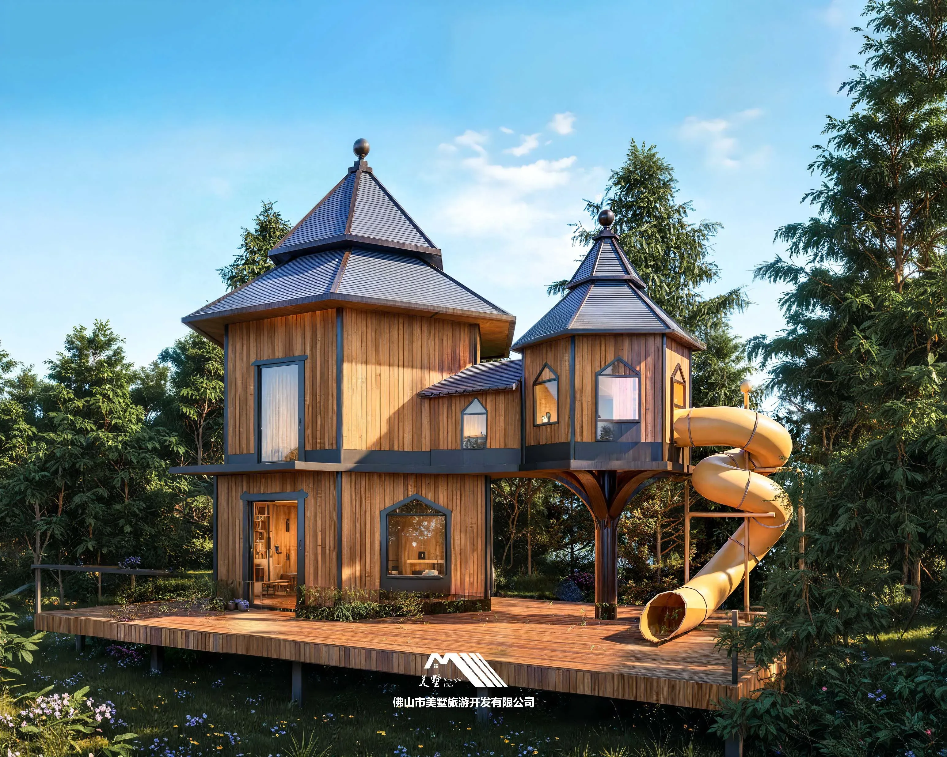 Prefab Modular Waterproof Aluminum Vacation House Modern Villa for Resort / Airbnb Homestay / Holiday Cabin B