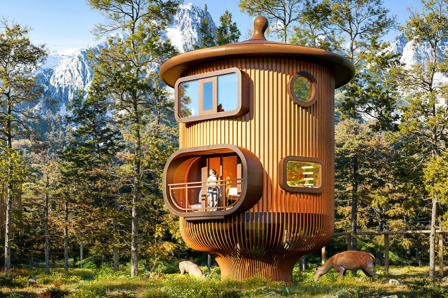 Double-decker acorn house