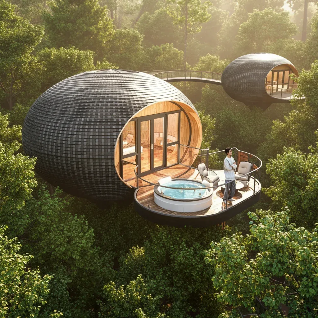Prefab Aluminum Villa with Modern Design Waterproof & Fire Resistant for Glamping Resorts and Holiday Parks
