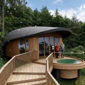 Luxury Aluminum Frame Tree House Waterproof Glass Wall for Forest Resort Canopy Experience Bedroom Bathroom Shop Villa Hotel Use