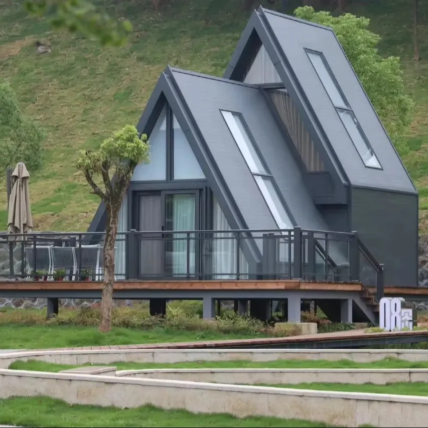 Triangular Architecture Two-Bedroom One-Bathroom Eco-Friendly Foldable Portable Aluminum Modern Holiday Guesthouse Parent-Child