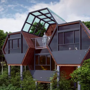 Luxury Modular Hexagonal-shaped Aluminum Container House for Hotels & Apartments with Fast Installation