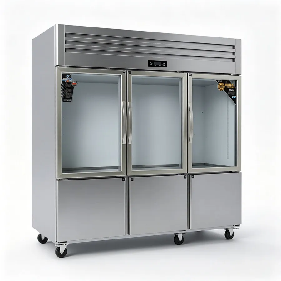 ตู้แช่แข็งรวมอุณหภูมิกระจกใส 6 ประตู