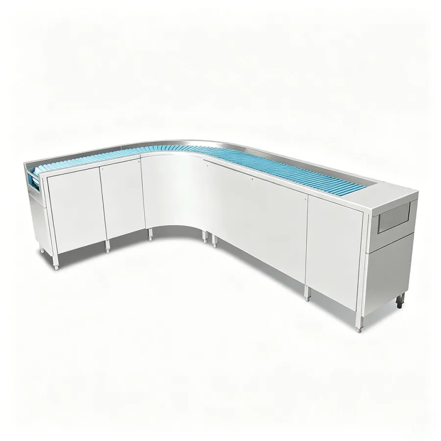 สายพานลำเลียงเกรดอาหารที่ทนทานสำหรับอุปกรณ์รองรับเครื่องล้างจาน