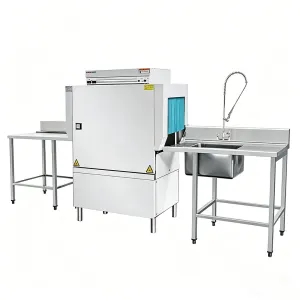 เครื่องล้างจานแบบอุโมงค์ประสิทธิภาพสูงพร้อมระบบปฏิบัติการที่เสถียร