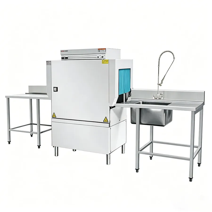 เครื่องล้างจานแบบอุโมงค์ประสิทธิภาพสูงพร้อมระบบปฏิบัติการที่เสถียร