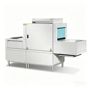 เครื่องล้างจานสายพานลำเลียงยาวเกรดเชิงพาณิชย์สำหรับการล้างจานจำนวนมาก