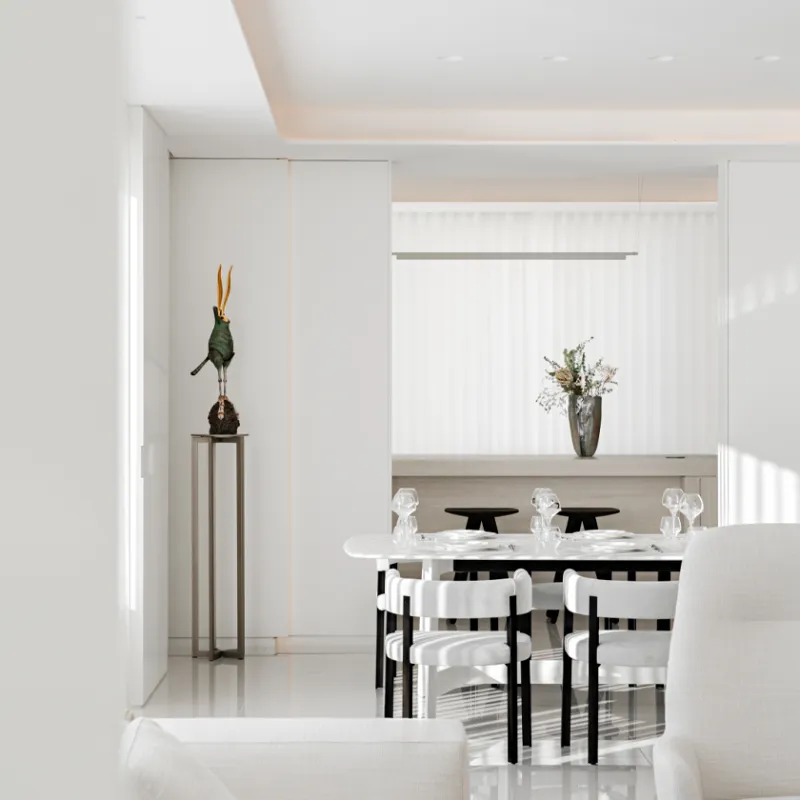 Dise&ntilde;ador MULI ｜ Liu Tingyu: Minimalismo_Casa de arte blanca pura