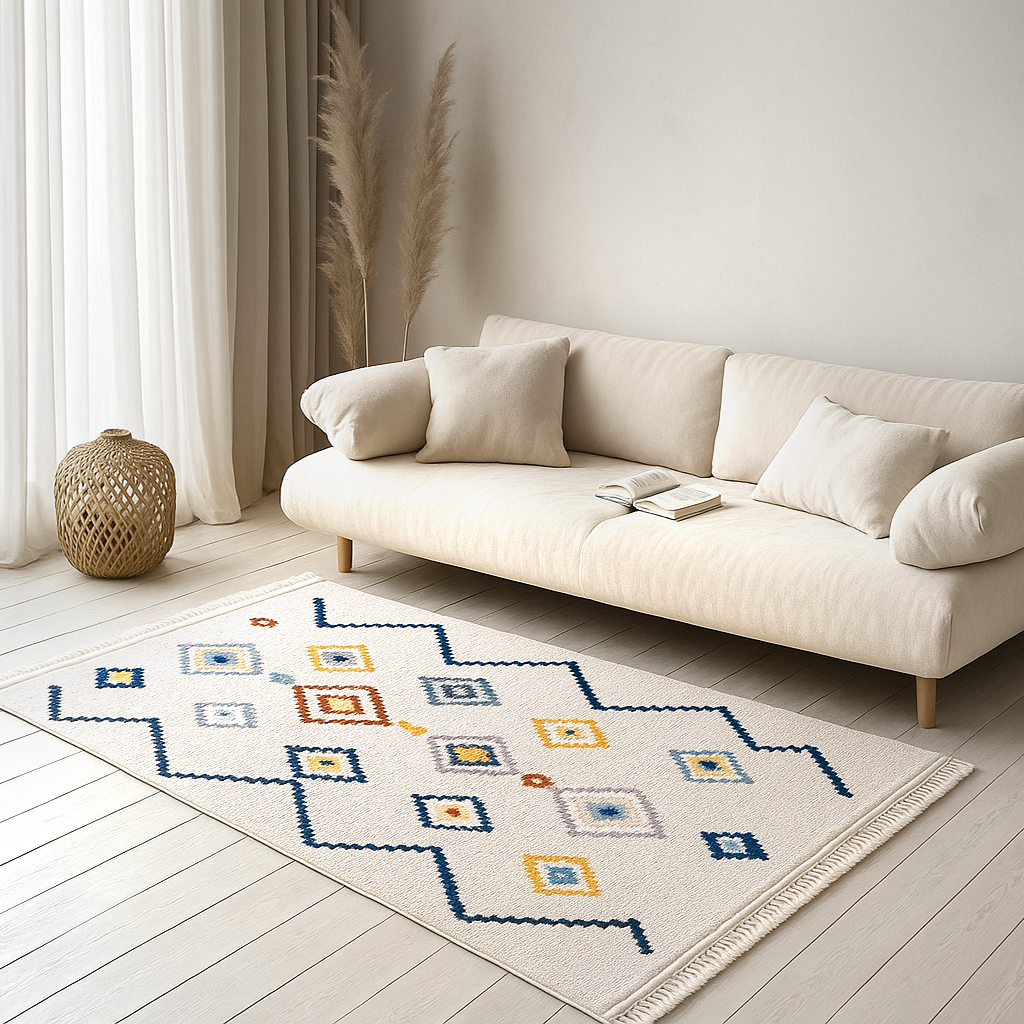 Eco-Friendly Cotton-Linen Woven Fringed Rug with Timeless Design China ...