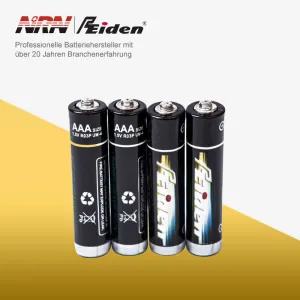 AA-Akku (R03, Hochleistungsart kann als R03P dargestellt werden, ebenfalls als Größe AAA erhältlich)