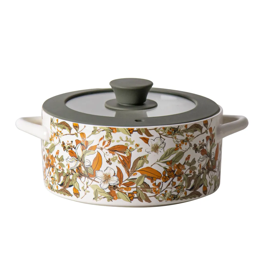 Hot Sale Ceramic Soup Pot Porcelain Soup Pot with Lid Ceramic Ramen Bowl Set