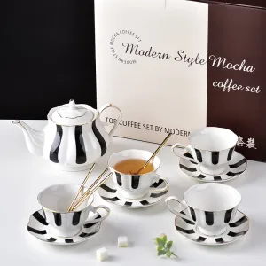 British Porcelain Wedding Guest Gift Ceramic Cup and Saucer and Teapot Set