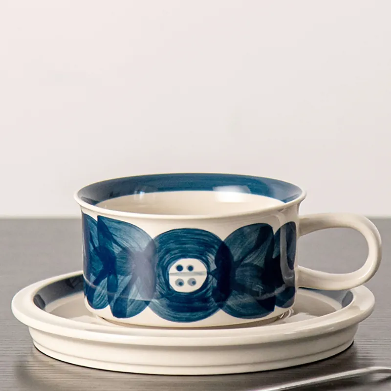 Vintage Ceramic Floral Tea Cups Porcelain Cappuccino Latte Mug and Saucer