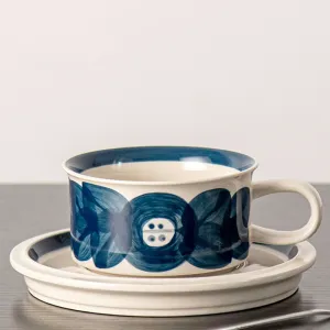 Vintage Ceramic Floral Tea Cups Porcelain Cappuccino Latte Mug and Saucer