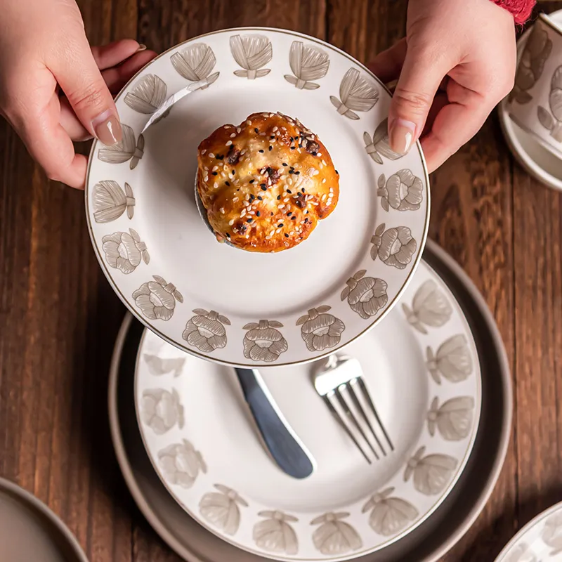 Alice Diner Set Ceramic Floral Tableware European Flower Porcelain Dinnerware