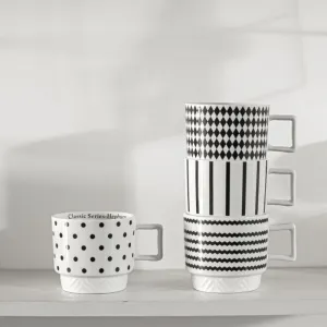 Wholesale Price Black and White Ceramic Mug Coffee Cup