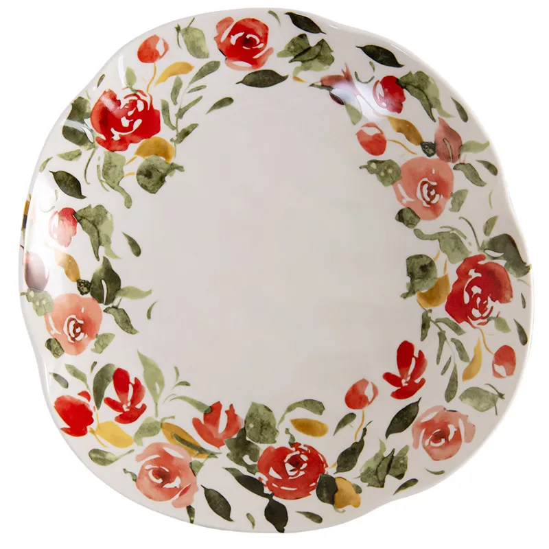 Spanish Valencian Ceramic Tableware Set Porcelain Dinnerware Kit