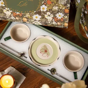 Ceramic Set of 2 Amazon Coffee Cups for Latte Tea Cappuccino Microwavable Porcelain Drinkware