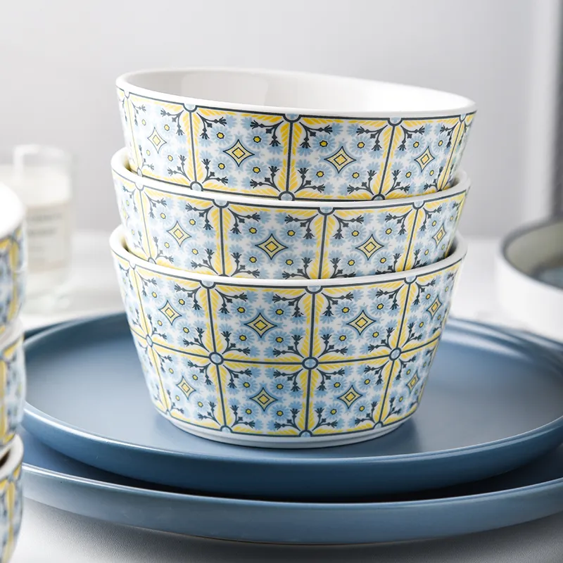 Bohemian Bowl Gift Set Porcelain Sauce Dish for Home and Restaurant