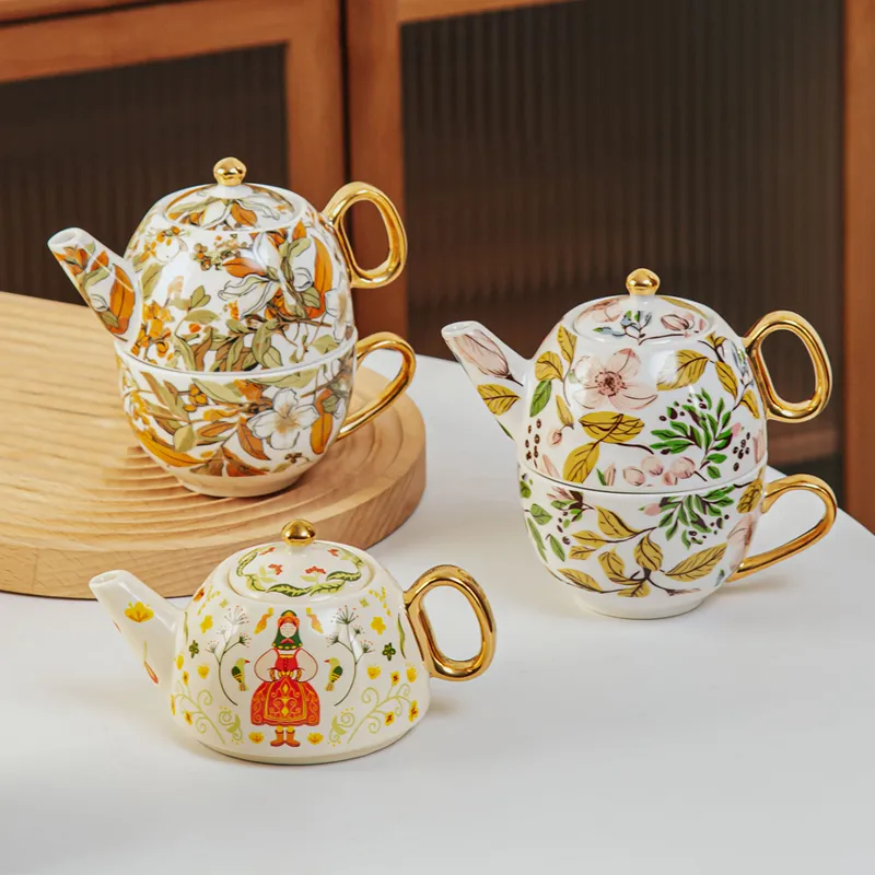 Elegant Wedding Gift Ceramic Tea Set Perfect for Intimate Tea Moments