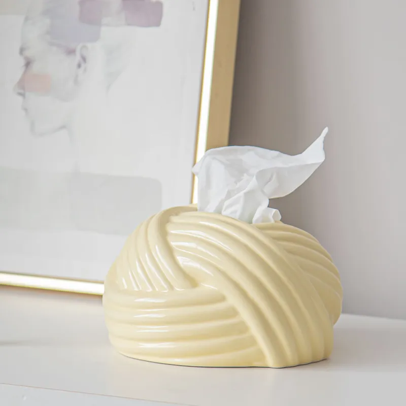 Creative Ceramic Tissue Box New Design Napkin Box Noodle Shape for Restaurant Home Use