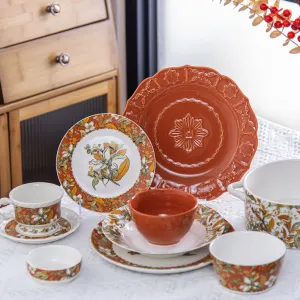 Fancy European Ceramic Tableware Set Gardenia Dinnerware Sets