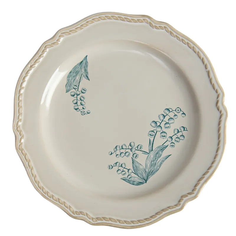 Wholesale Delicate Porcelain Dinnerware Set Lily of the Valley Print Ceramic Tableware