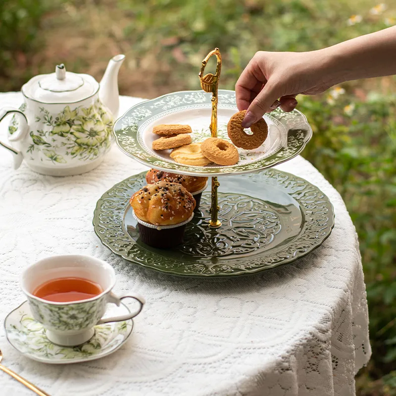 Creative Ceramic Cake Stand 2 Tier Designer Dessert Plate