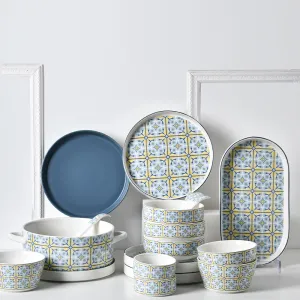 Wholesale Original Design Fashion Bohemian Art Style Ceramic Plate Western Style Tableware For Home Hotel Party