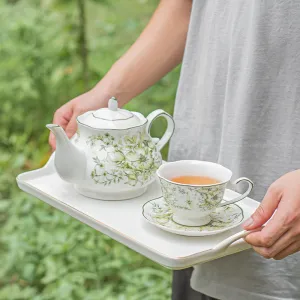 Porcelain Vintage Tea Cup Set with Teapot 750ml