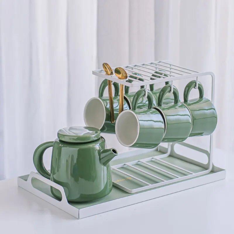 Japanese Style Porcelain Tea Pots and Cup Set