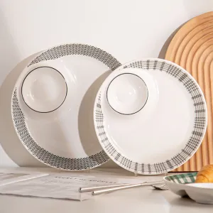 Porcelain Divided Dinner  Set Ceramic Dumpling Plates