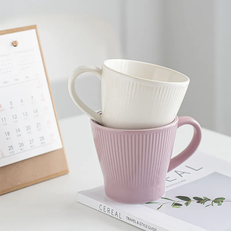 Nordic Creative Striped Mug Porcelain Coffee Cups
