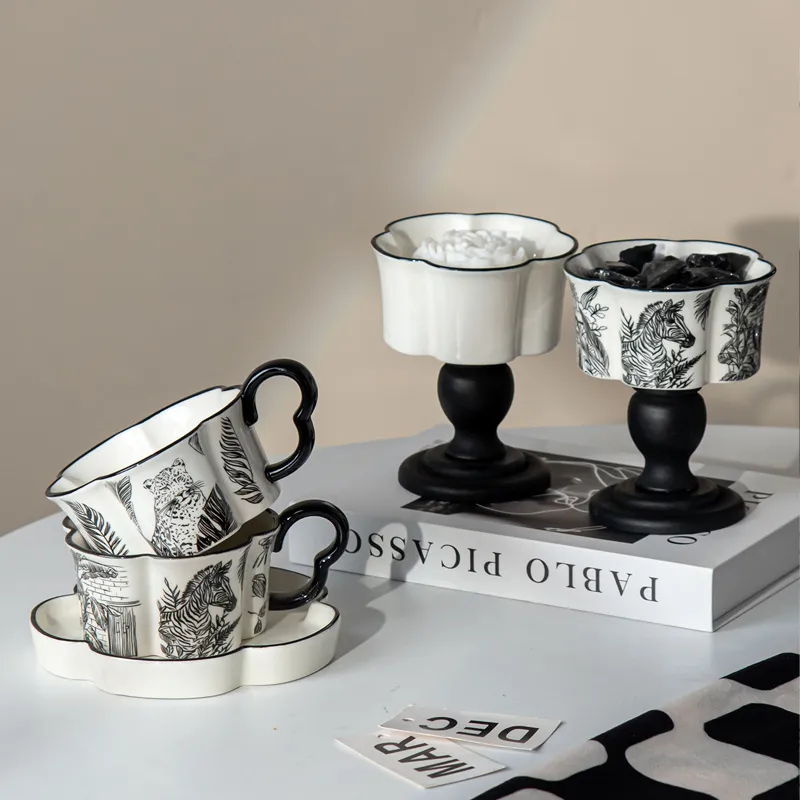 Aromatherapy Ceramic Set with Teacup, Saucer, and Scented Candle Holder