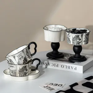 Aromatherapy Ceramic Set with Teacup, Saucer, and Scented Candle Holder