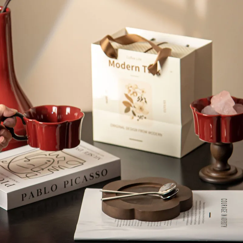 Bright Red Ceramic Coffee Cup