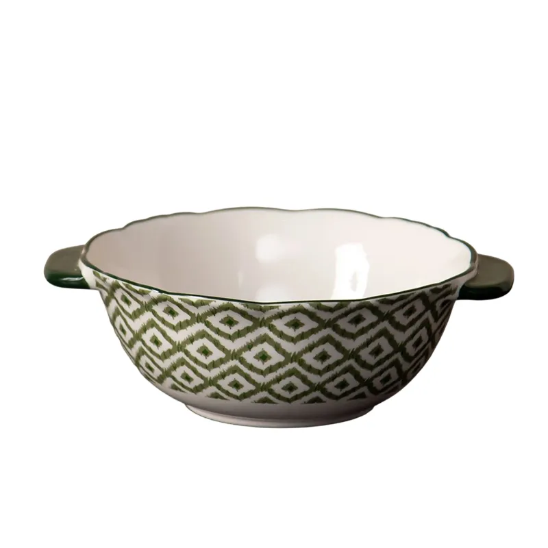 Pandora Green Ceramic Tableware Set Elegant Plates Bowls & Cups for Modern Table Settings