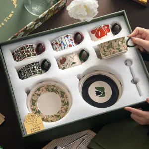 Nordic Ceramic Coffee Cup and Saucer Gift Set