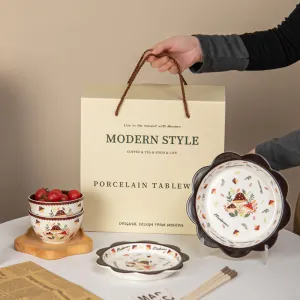 Whimsical Mushroom Ceramic Dinnerware Set for Everyday Home Dining