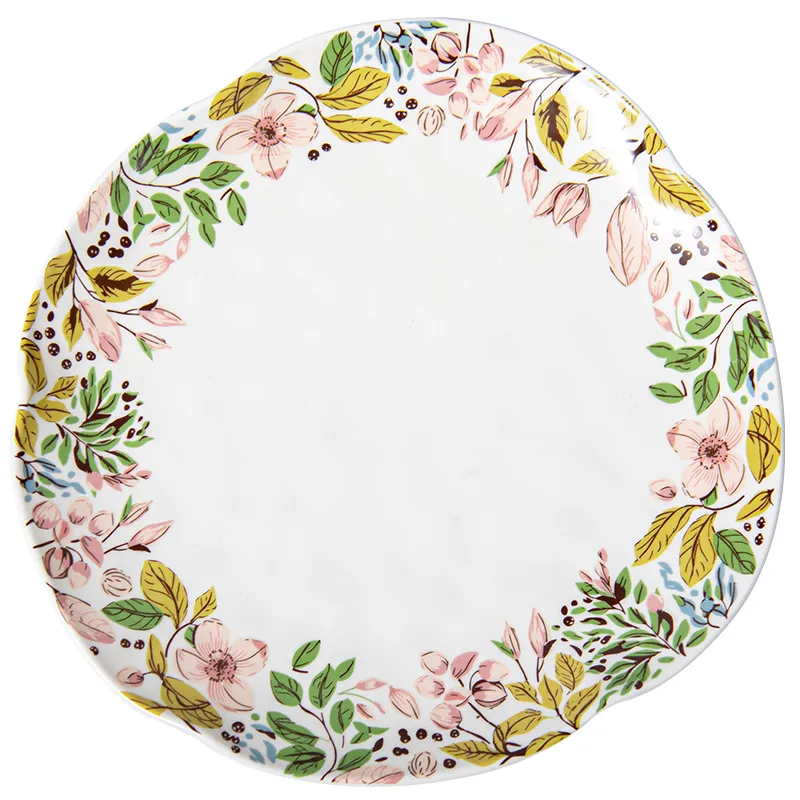 Floral Ceramic Plates Bowls & Coffee Cups Durable Tableware for Modern Dining