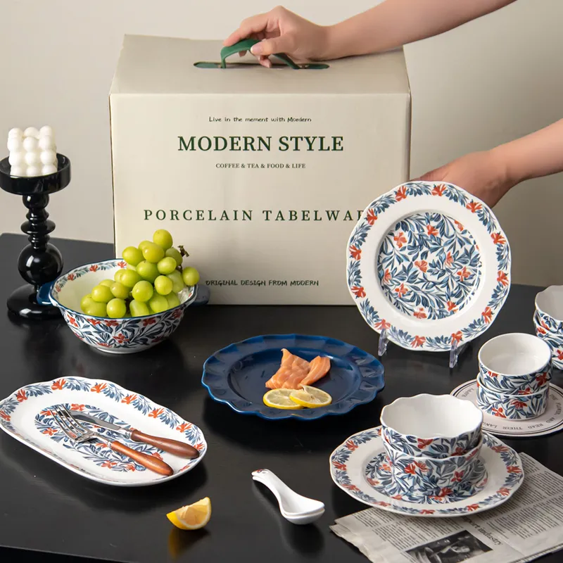Ceramic Decal Set Porcelain Dinnerware Moon Disk Giftbox Set
