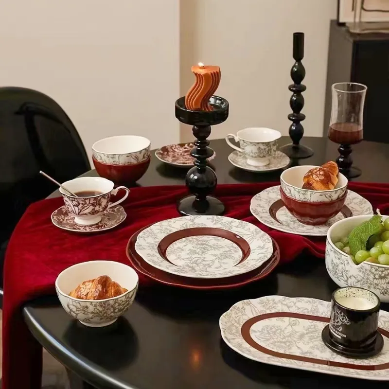 Red Ceramic Dinnerware Set